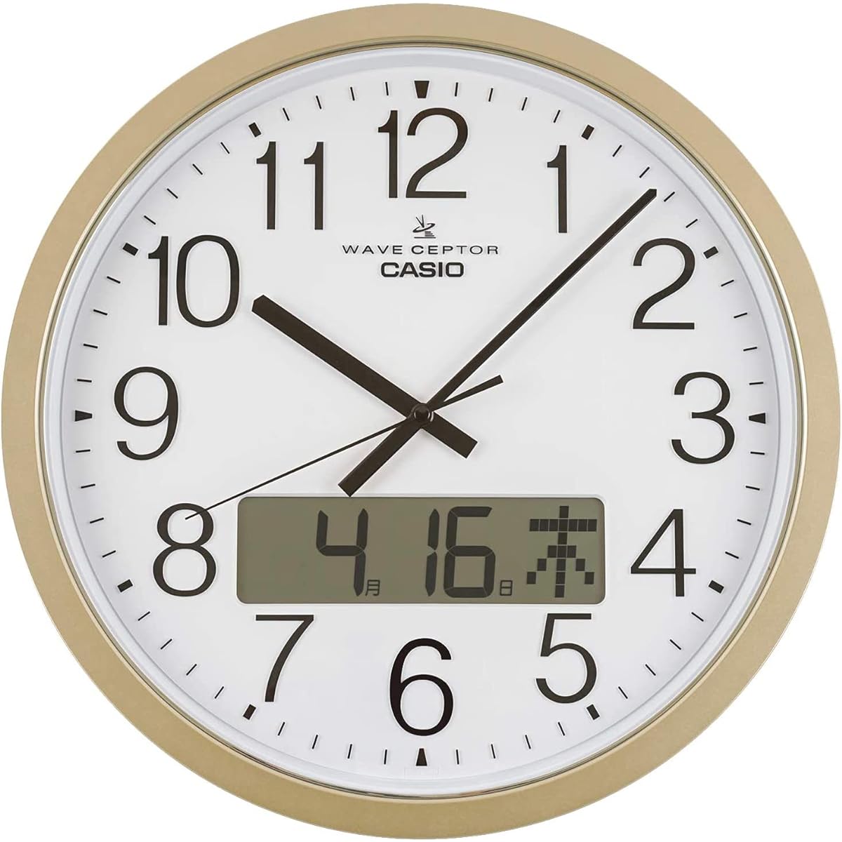 CASIO wall clock radio gold analog program time signal function calendar display IC-4100J-9JF 38 x 38 x 5.8 cm