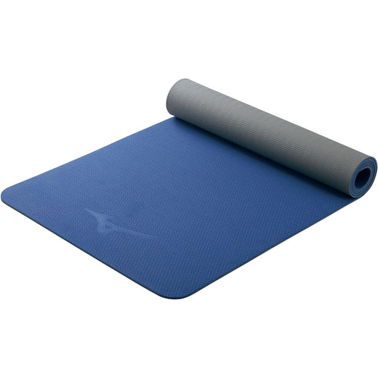 MIZUNO Health Training Equipment Yoga Mat Length 1830mm x Width 610mm x Thickness 6mm TPE (Thermoplastic Elastomer) Embossed Can Be Sprayed Easy to Clean Low Odor Navy/Gray C3JET201