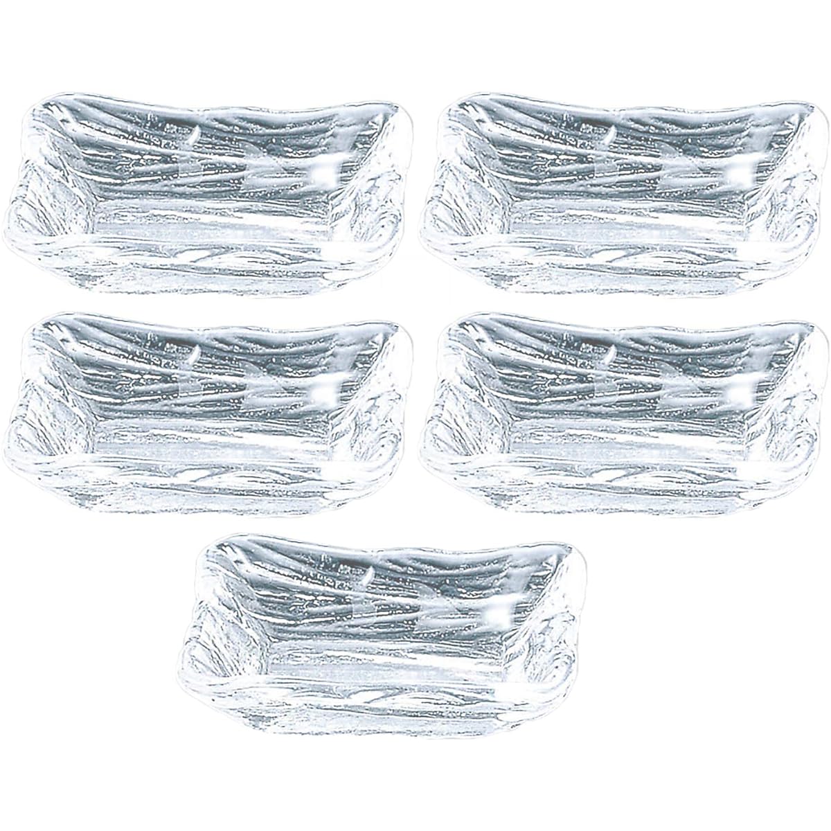 Toyo Sasaki Glass Nagachoko Glacier Made in Japan Set of 5 Clear Approx. 10 x 6 x 3 cm SA530-9