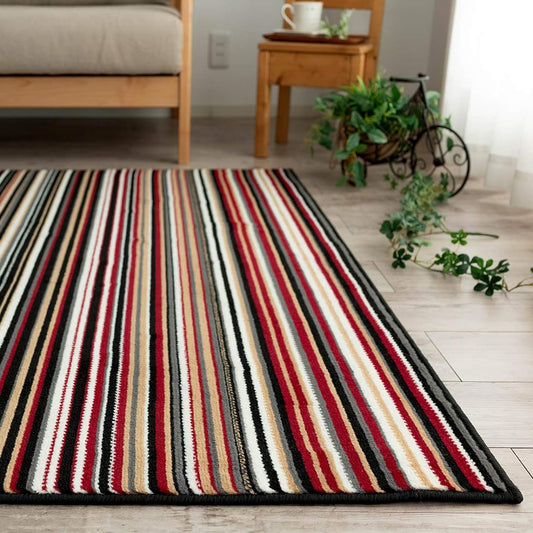 Sayan Sayan Multi Stripe Rug Rug Louven 140x200 1.5 tatami black red