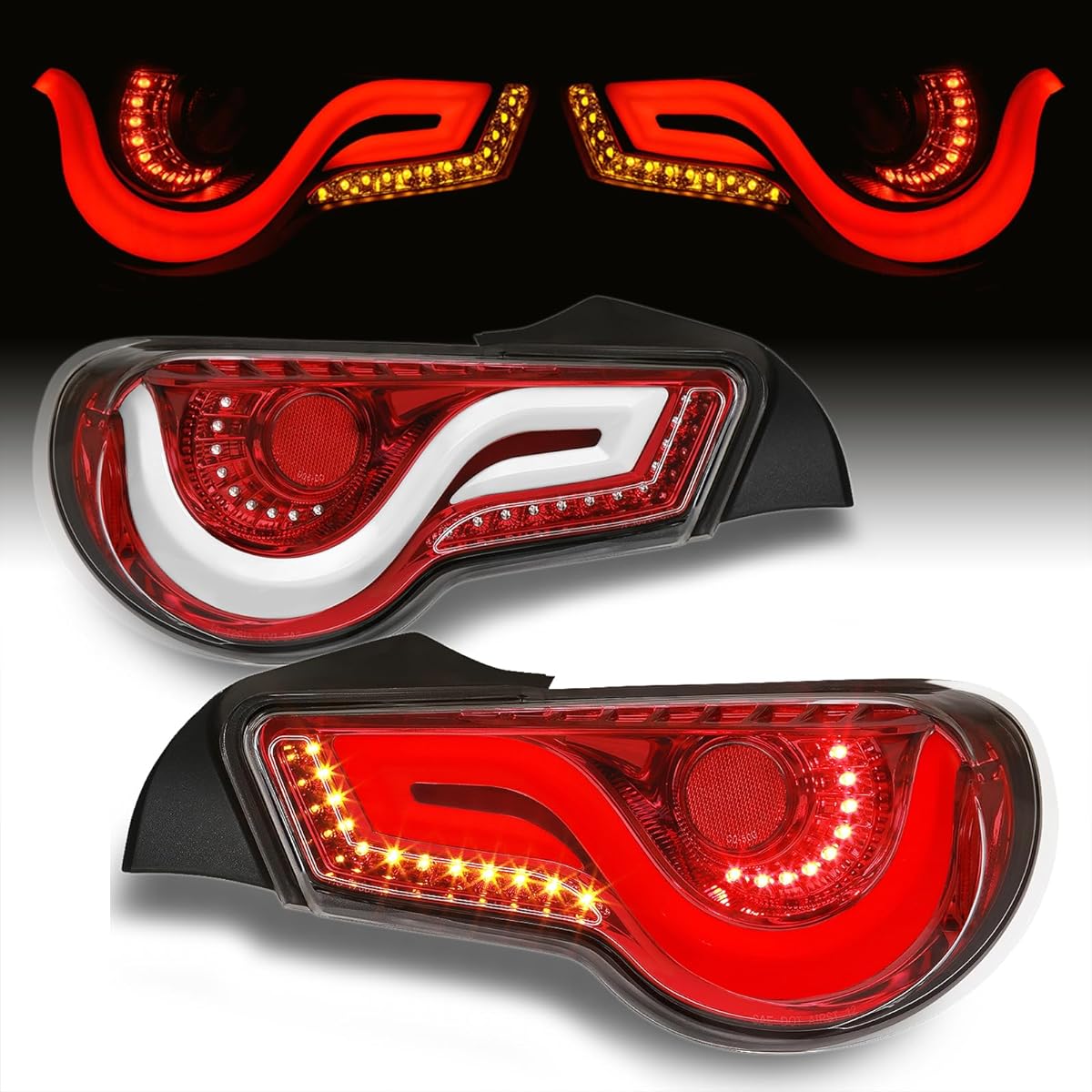 AJP Distributor Shaquencary Signal JDM LED DRL Tube Bar Tail Light Brake Brake Brake Brake Lamp Left/Right Pair Pair Compatibility/Replacement BRZ 86 FT86 FR-S FRS 13 14 15 15 18 18 18
