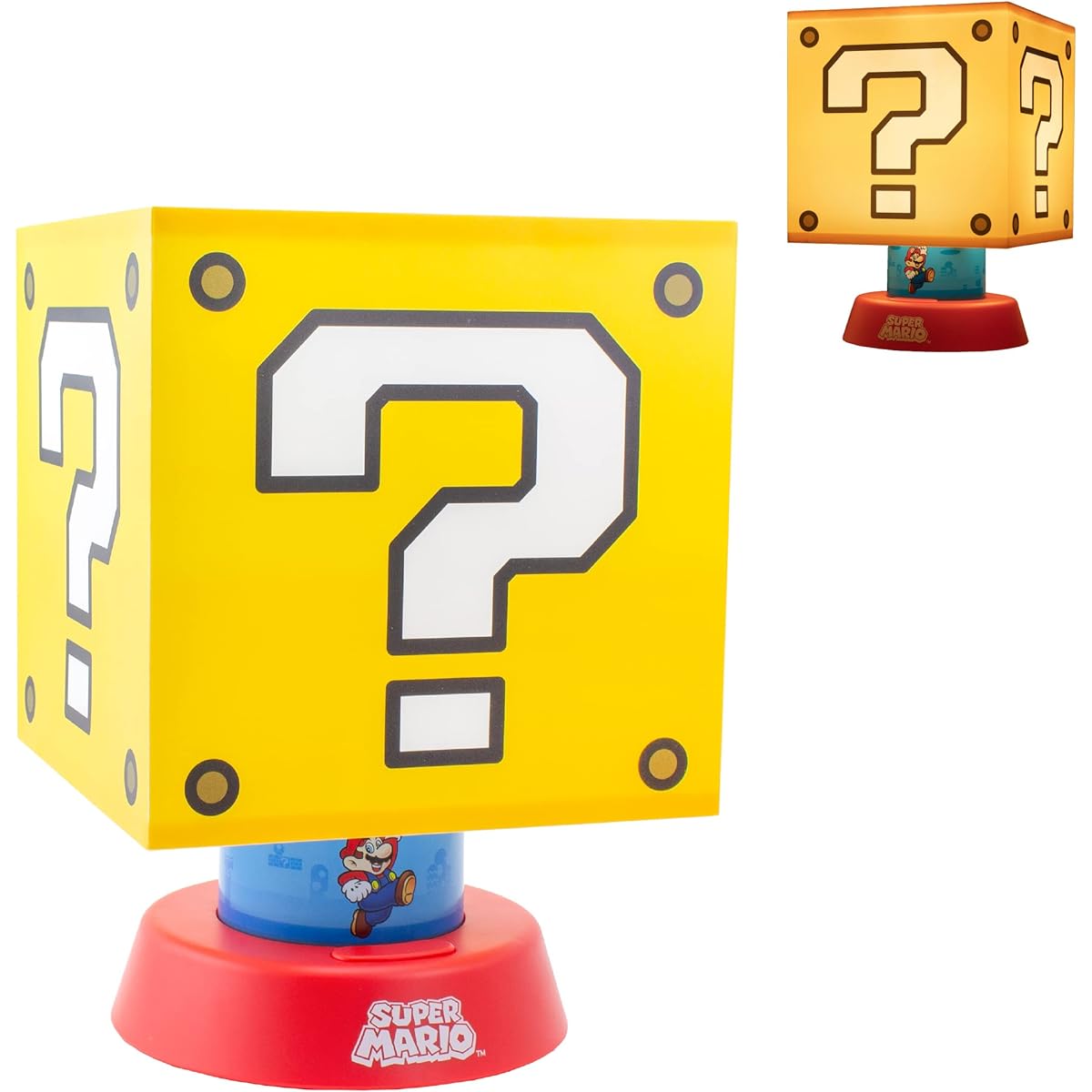 Paladone Super Mario Icon Lamp, 3 Levels of Brightness Settings, Auto Off, Nintendo Game Goods, Themed Bedside Decoration for Kids