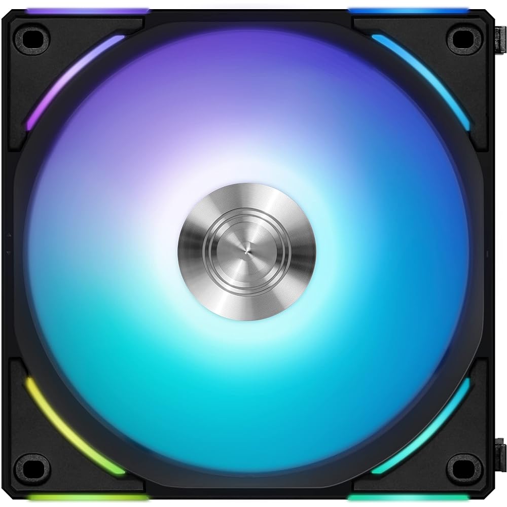 Li LIAN LI Connected Case Fan UNI FAN AL120 V2 Black Single Pack Daisy Chain Connection Compatible with "L-CONNECT 3" 28mm Thick Japanese Authorized Distributor Product