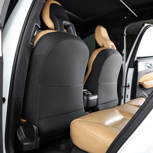 TAIKOO Seat Back Kick Protector Volvo XC90 XC60 S90 S60 S60 V90 V60 Kick Mat Accessory Black 2-piece set (Black-2 pieces)