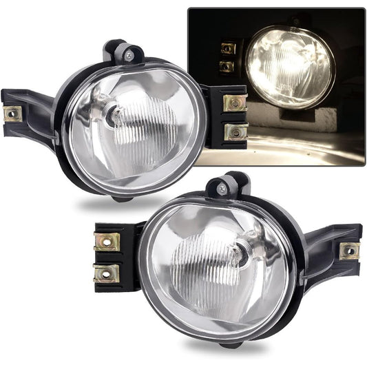 G-PLUS Clear Lens Fog Light Dodge Lamb 1500 02-08 / 03-09 RAM 2500 3500 / 04-06 DURANGO pair+Valve driver and passenger side operation lamp