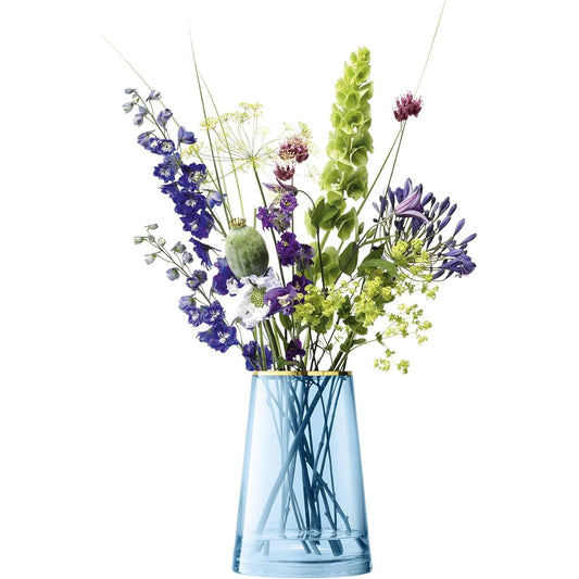 LSA Flower Vase Blue Height 26cm SORBET G1436-26-204