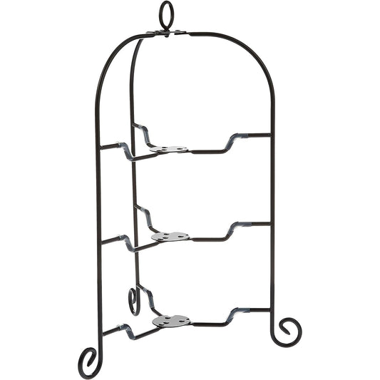 Aoyoshi CASUAL PRODUCT Dolce Foldable Cake Stand 3 Tiers BK 018183 Black Afternoon Tea Stand