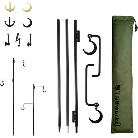 TNBworks Lantern Hanger Black Iron Made in Japan Split Type Compact Storage 2WAY 13mm Black Leather Iron Driven