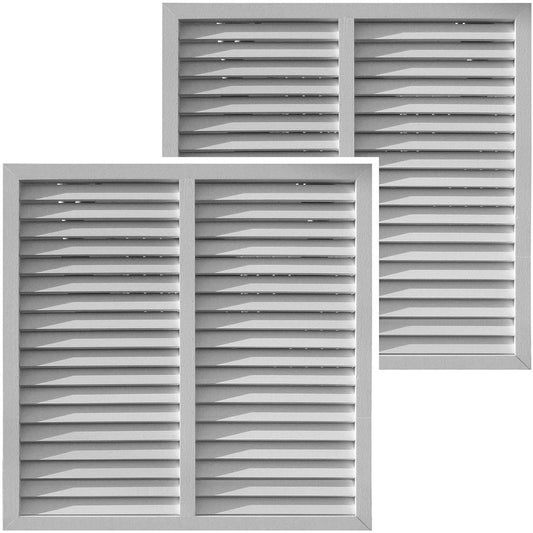 igarden iWood Louver Lattice White H90cm x W90cm Set of 2 R9090W-02