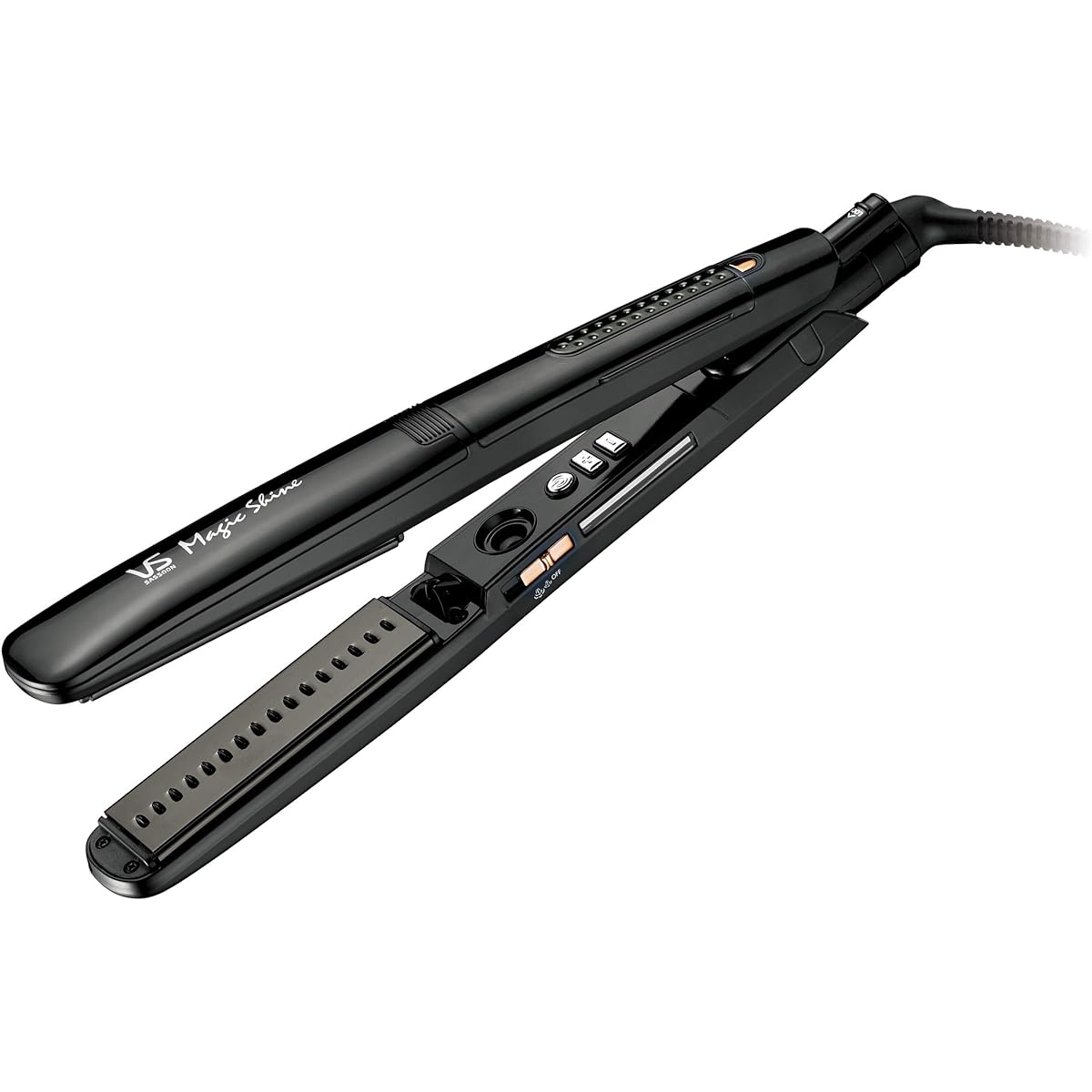 Vidal Sassoon Straight Iron Magic Shine Steam & Negative Ion Compatible with overseas countries 4-level temperature adjustment Portable pouch included Black VSS-9510/KJ