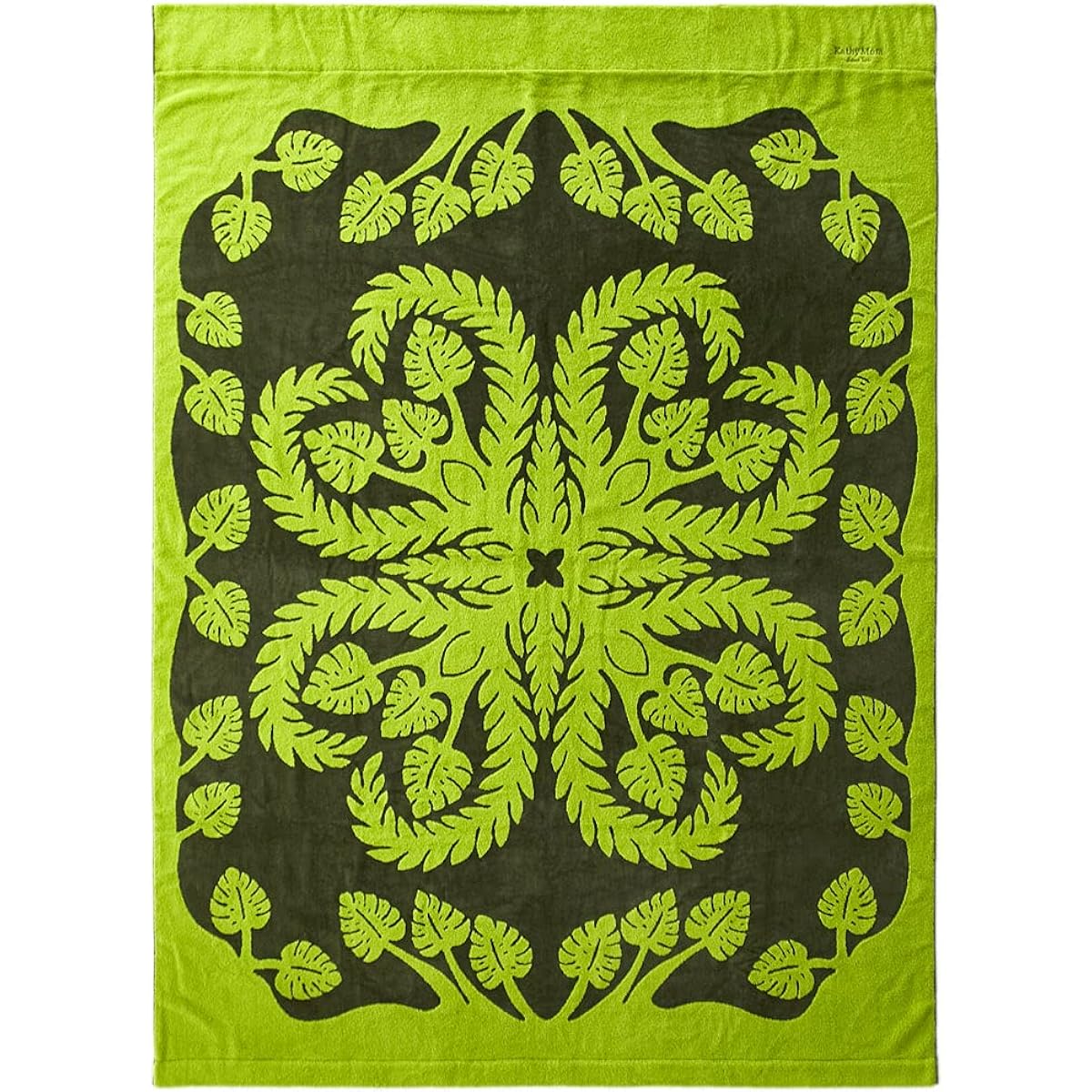 [Cathy Mom Island Style] Towel Blanket Single Hawaiian Quilt Pattern Mahalo Series Monstera Women's 86108512D Green Approx. Width 140cm x Height 190cm