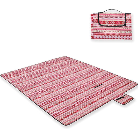 Leisure sheet waterproof picnic sheet folding bag type (150 x 200 cm, native pattern)