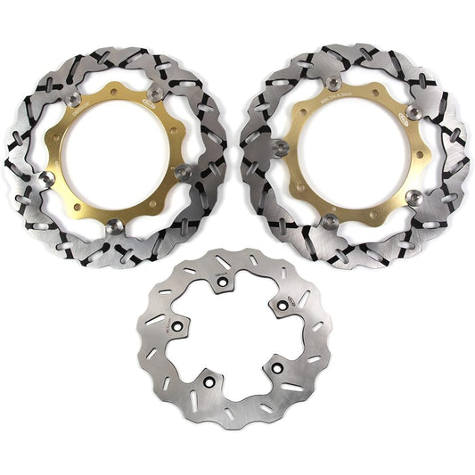 Arashi Front and Rear Brake Disc Rotor for Yamaha XP T-max530 Tmax530 T-max 530 2012-2015 / ABS 2012-2018 Motorcycle Replacement Accessories Gold