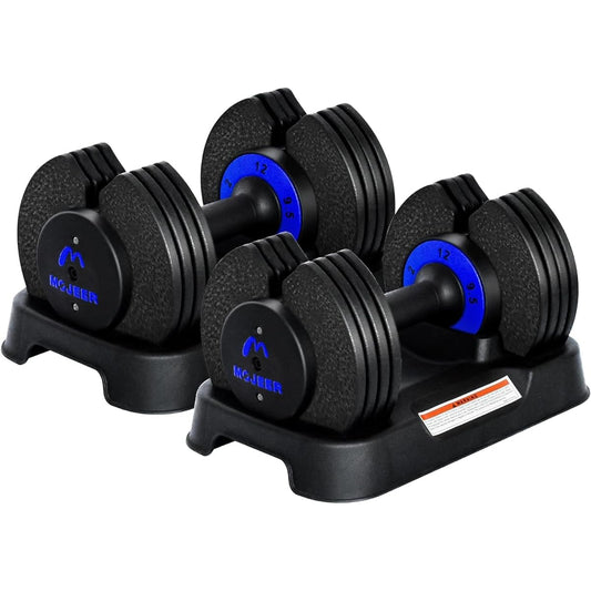 Dumbbell Variable Adjustable Dumbbell Set of 2 12kg 5 Level Adjustment Weight Adjustment in 5 Seconds Quick Dumbbell Muscle Training