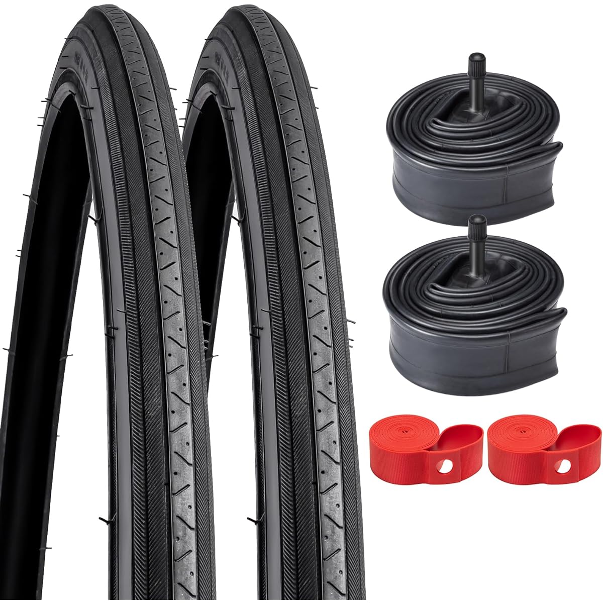 Set of 2, 27 1 1/4 Tire, 27X1 1/4 Bicycle Tire + 27X1 1/4 Bicycle Tube American Valve 32mm + 27X1 1/4 Bicycle Rim Tape Width 16mm + Tire Lever, Tire 27 1 1/4, 27 1 1 /4 Bicycle Tire, Road Bike Tire 27 1 1/4,27 1 1/4 Tire Set of 2,27 1-1/4 Tire,Tire 27 1-