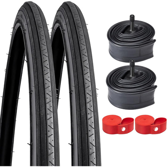 Set of 2, 27 1 1/4 Tire, 27X1 1/4 Bicycle Tire + 27X1 1/4 Bicycle Tube American Valve 32mm + 27X1 1/4 Bicycle Rim Tape Width 16mm + Tire Lever, Tire 27 1 1/4, 27 1 1 /4 Bicycle Tire, Road Bike Tire 27 1 1/4,27 1 1/4 Tire Set of 2,27 1-1/4 Tire,Tire 27 1-