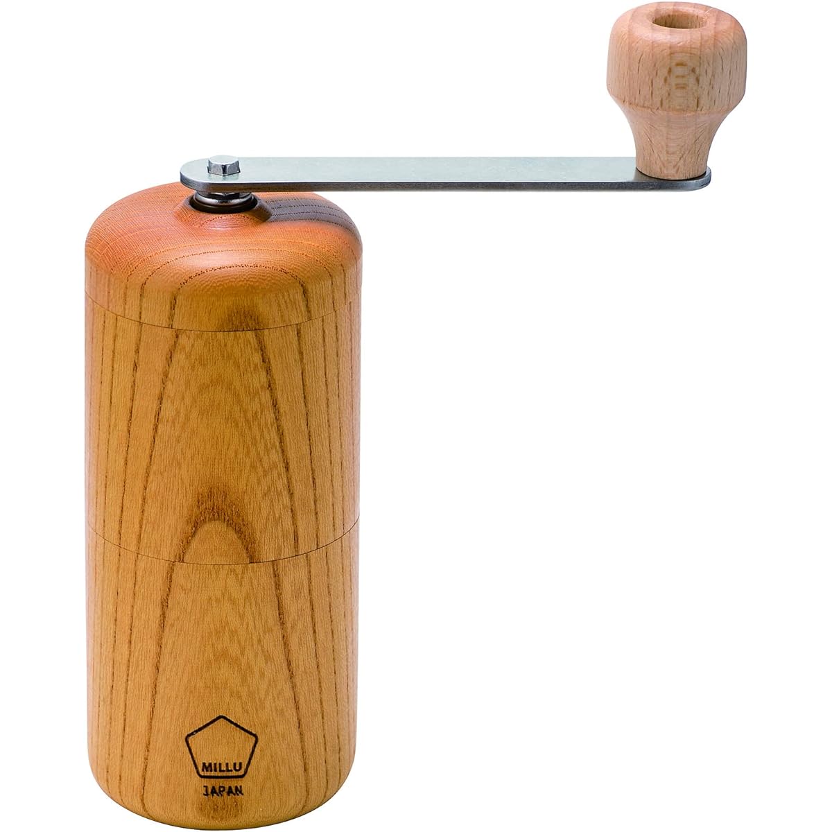 Kawasaki Synthetic Resin Hand Ground Coffee Mill MILLU Wood Coffee Mill Keyaki Made in Japan MI-030