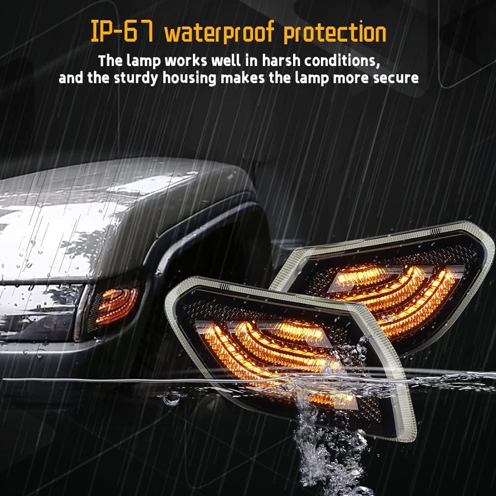 KMFCDAE LED Front Fender Side Marker Light Winker Lamp Jeep 2018-2022 Wrangler JL JLU & 2020-2022 For Gladiator JT Trucks