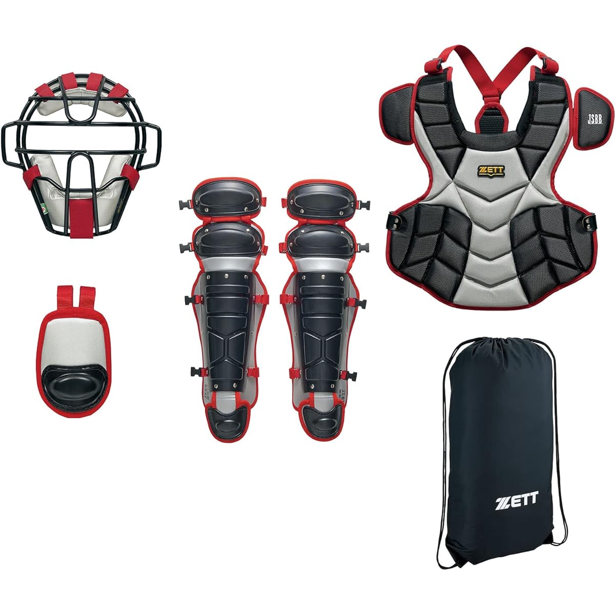 ZETT Baseball Softball Protective Gear 4-Piece Set 2023 Model BL3322A/BL303SET