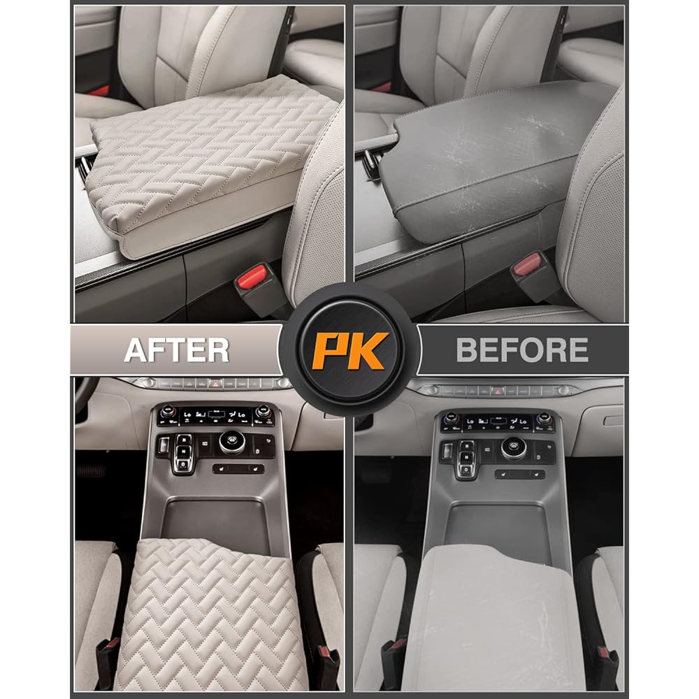 Shademax Custom Fit Center Console Cover HYUNDAI PALISADE 2020 2021 2022 2023 Arm Rest Cover Center Console Pad PU Leather Arm Rested Seat Box Cover Protector PALISADE Accessories Wrist