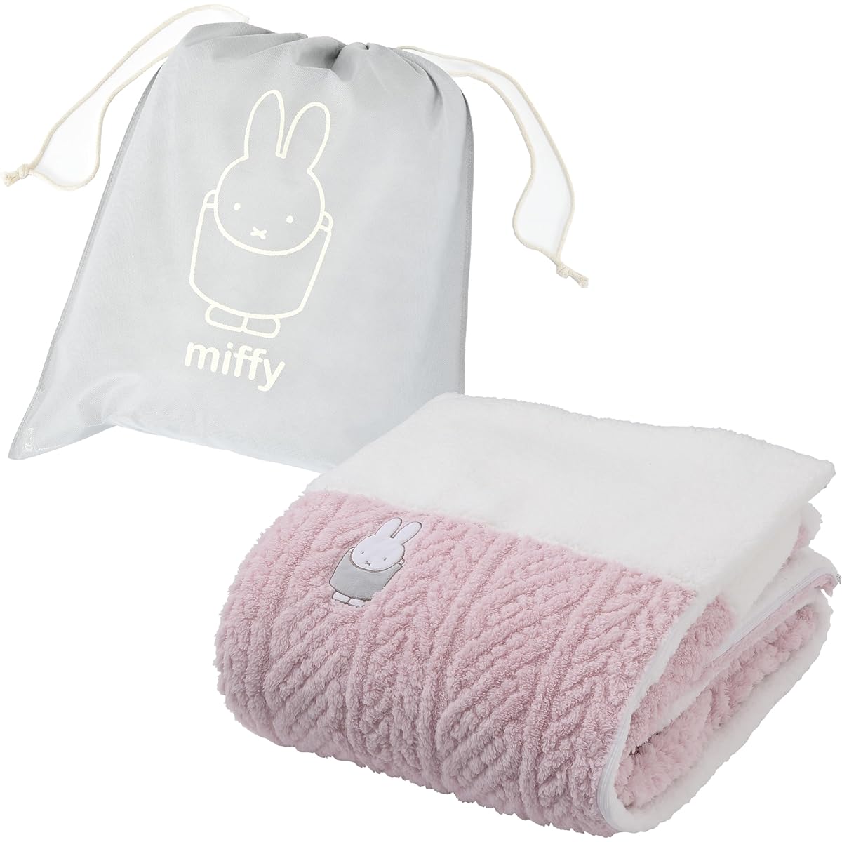 nishikawa [Nishikawa] Miffy Warm Duvet Cover, Single, Washable, Fluffy Sheep-like Fabric, Knit Pattern, 8 Preventing Straps, One Point Embroidery, DB3651ZF, Pink, PI03750923