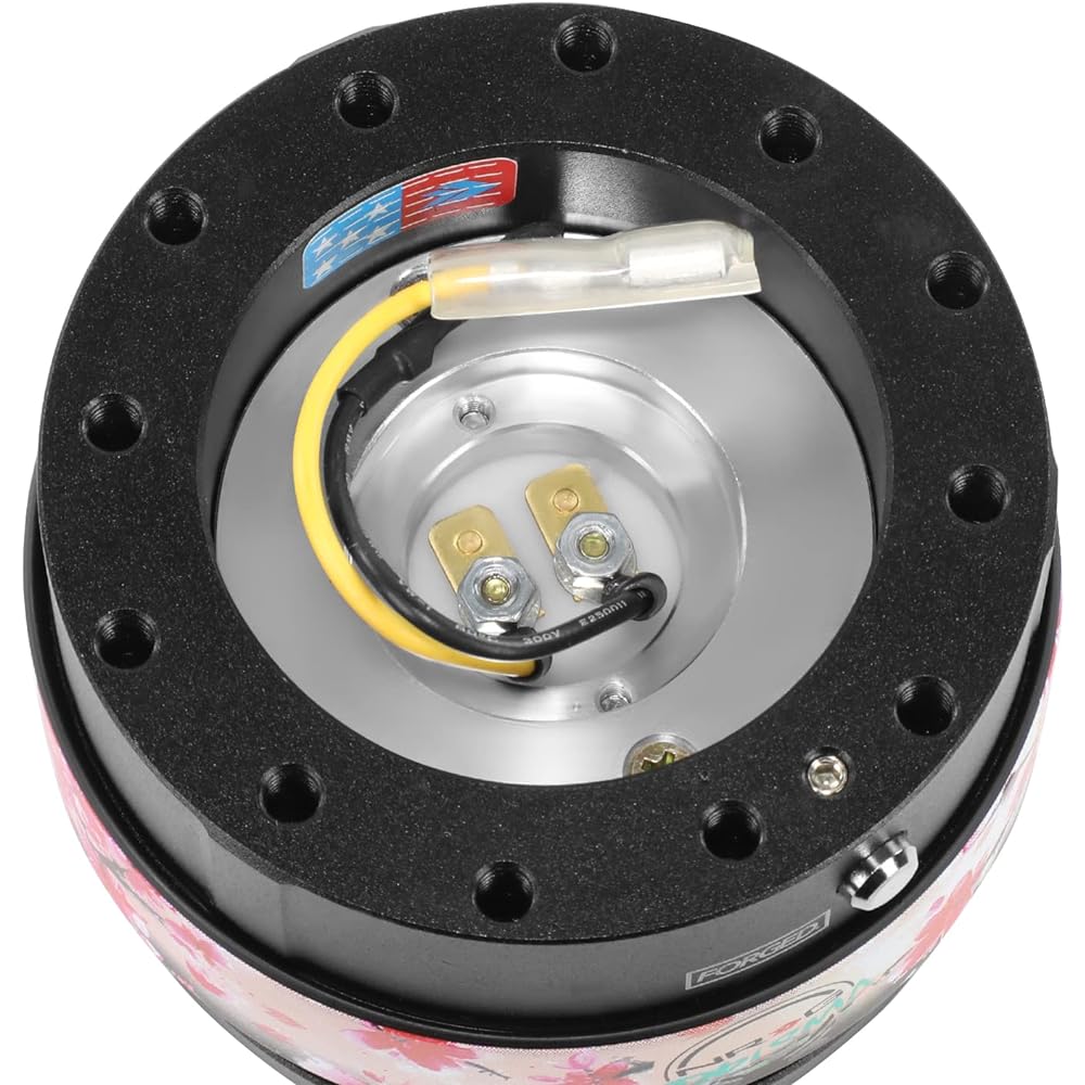 NRG Innovations NRG-SRK-200BK-SAK GEN 2.0 Steering Wheel Quick Release Adapter 6 Hole Mounting Bolt Quick Release-Black Body/Scratch Prisma Collab with