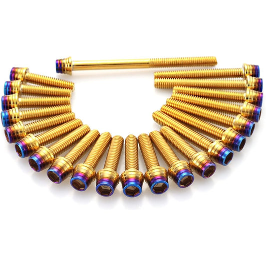 Engine cover bolt set for Yamaha TW200 TW225 SEROW 225 SEROW 22 pieces tapered shell head gold & blue