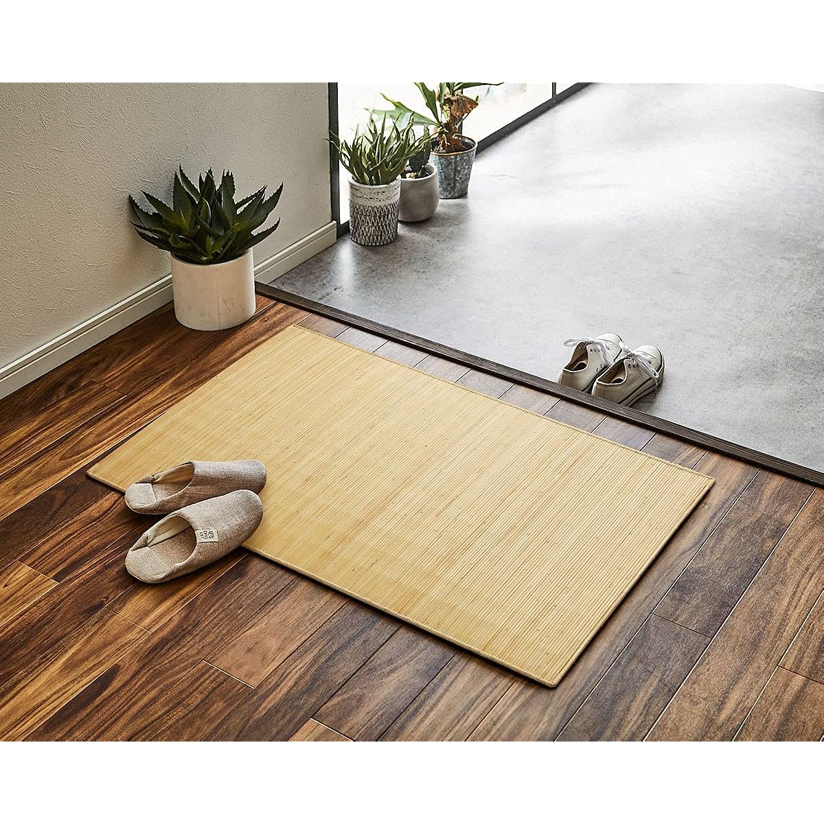 Ikehiko Corporation Ikehiko Rattan Mat Hallway Entrance Mat Java Approx. 60 x 90cm Cool Natural Material #5201960