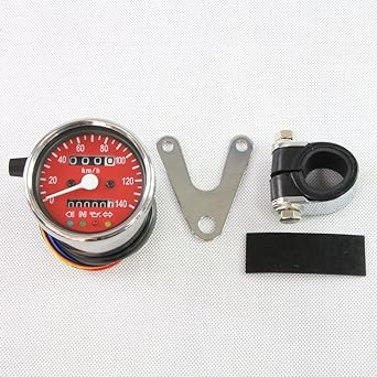 Motorcycle 140km/h Mechanical LED Speedometer 60mm Red