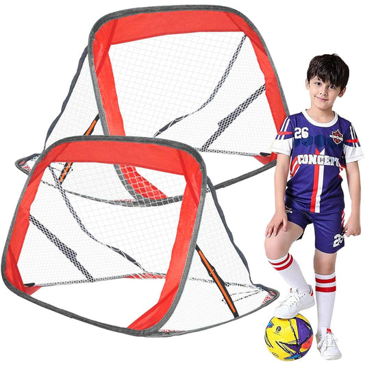 Children's Soccer Goal Kids Foldable Bag Included Futsal Set of 2 for Home Use Outdoor Indoor