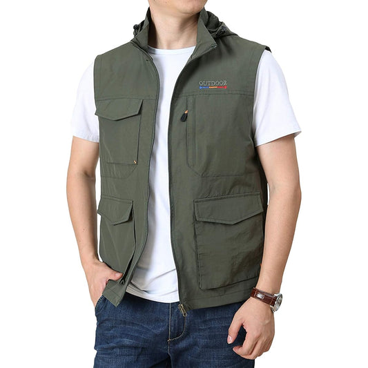 [Rortyno] Fishing Vest, Mountain Stream Stylish, Fishing Vest, Mesh Lining, Photographer Vest, Lightweight, Photography, Camping, Climbing, Work, Outdoor Vest, Men's, Summer, Nylon, Many Pockets