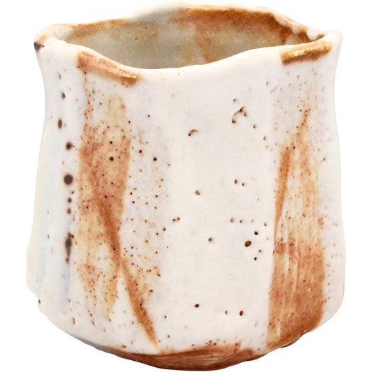 Mino Ware Higashiyama Kiln Teacup Cup Shino Sake Large Size Approximately 250ml Made in Japan (In Wooden Box) 551-0004