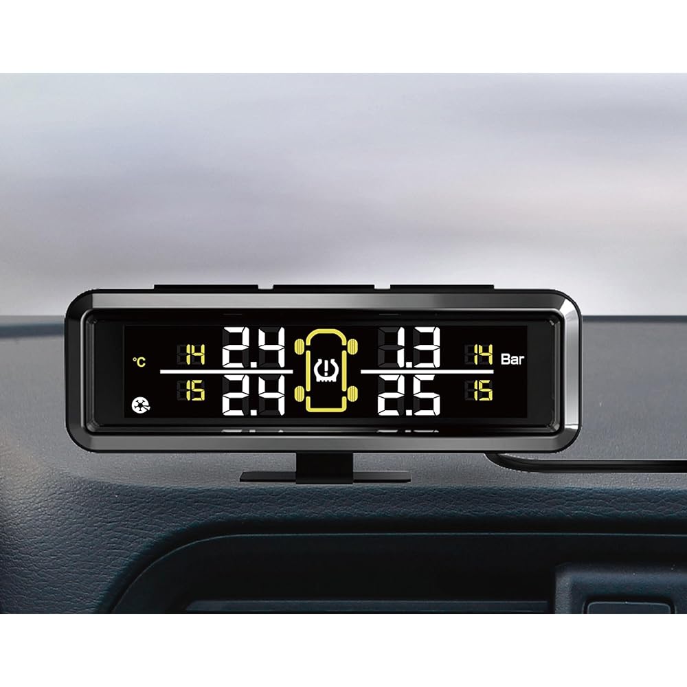 Kashimura Tire Pressure Sensor - Check tire condition from inside the car - Easy to set up - USB power type - Ministry of Internal Affairs and Communications Radio Law certified product NKD-220
