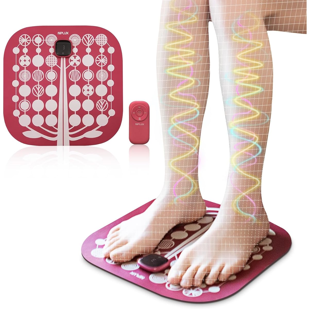 NIPLUX LEG RELAX ems Sole Foot Mat Nissou Plus Niplux Foot Care Wireless 5 Modes 16 Levels Easy to Carry Beautiful Legs Rest Respect for the Aged Day Present Birthday Mother Women Celebration