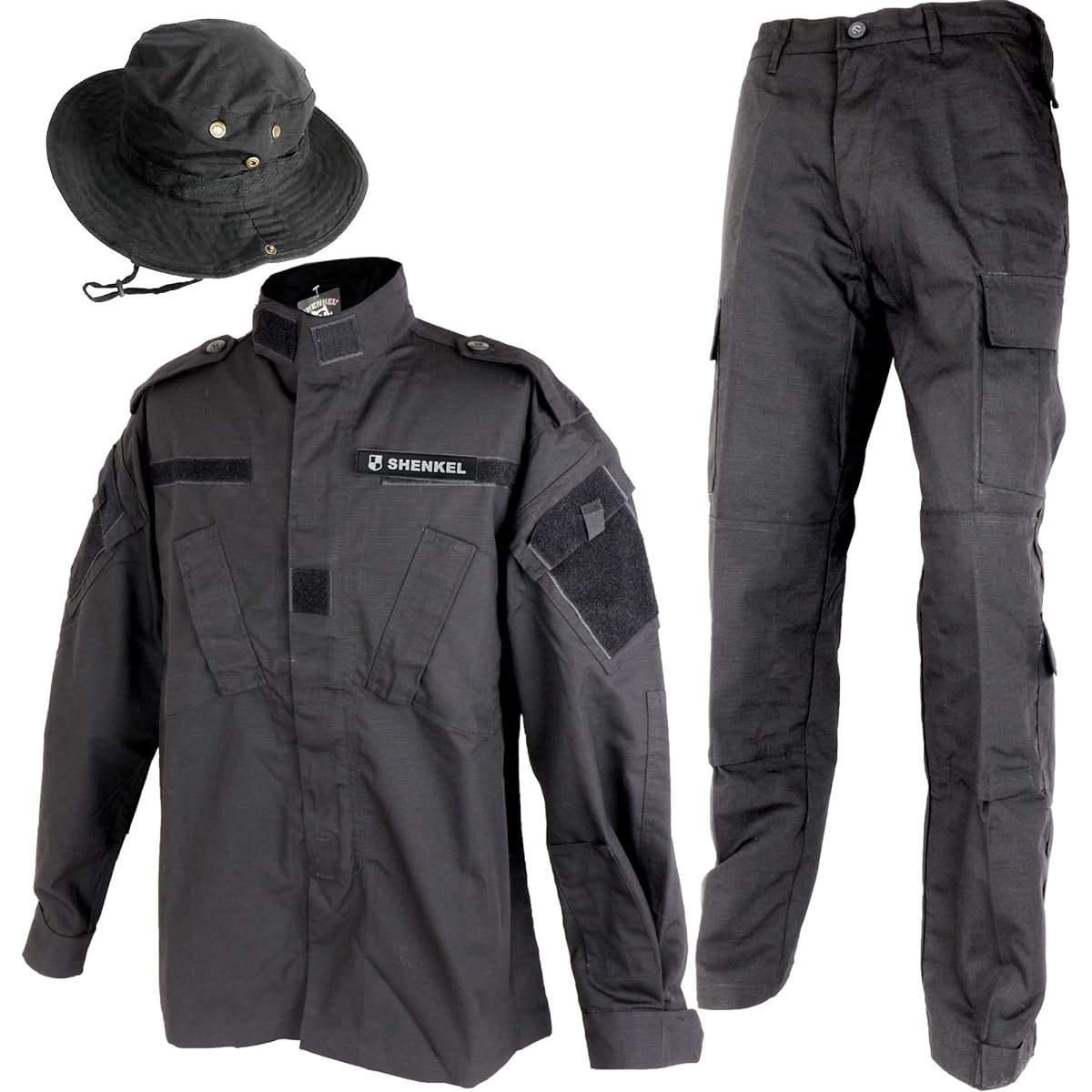 [SHENKEL] Camouflage top and bottom boonie hat set XL black bdu-bk04-XL