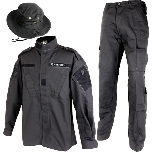 [SHENKEL] Camouflage top and bottom boonie hat set XL black bdu-bk04-XL