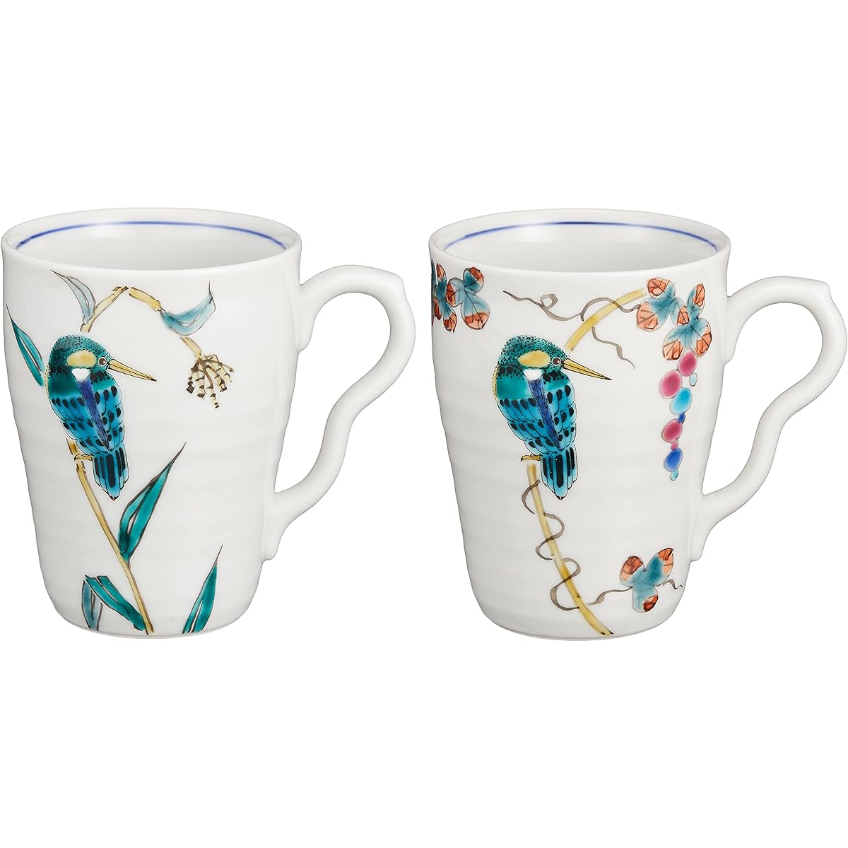 Kutani Ware Mug Cup Approx. 8 x 10 cm Pair Kawasemi Made in Japan 32K23S3