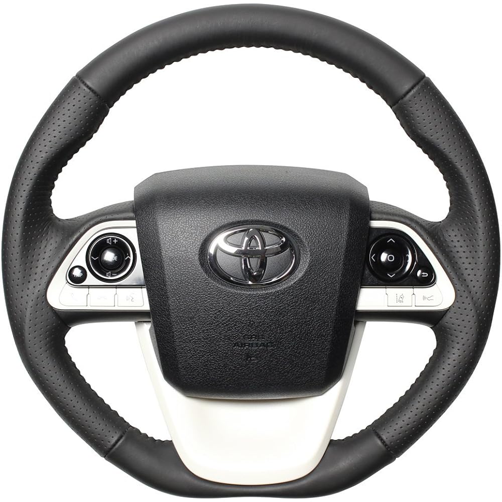 REAL Steering [Prius (50 series)/Prius PHV (50 series)/MIRAI] Original series, all leather, black stitching 50-LPB-BK