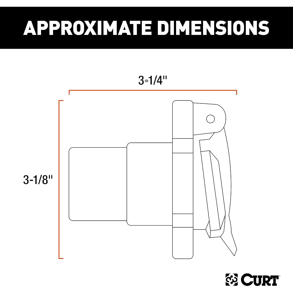CURT 55416 Heavy duty replacement vehicle side RV blade 7 Ping Conector factory Pack Package USCAR Socket required