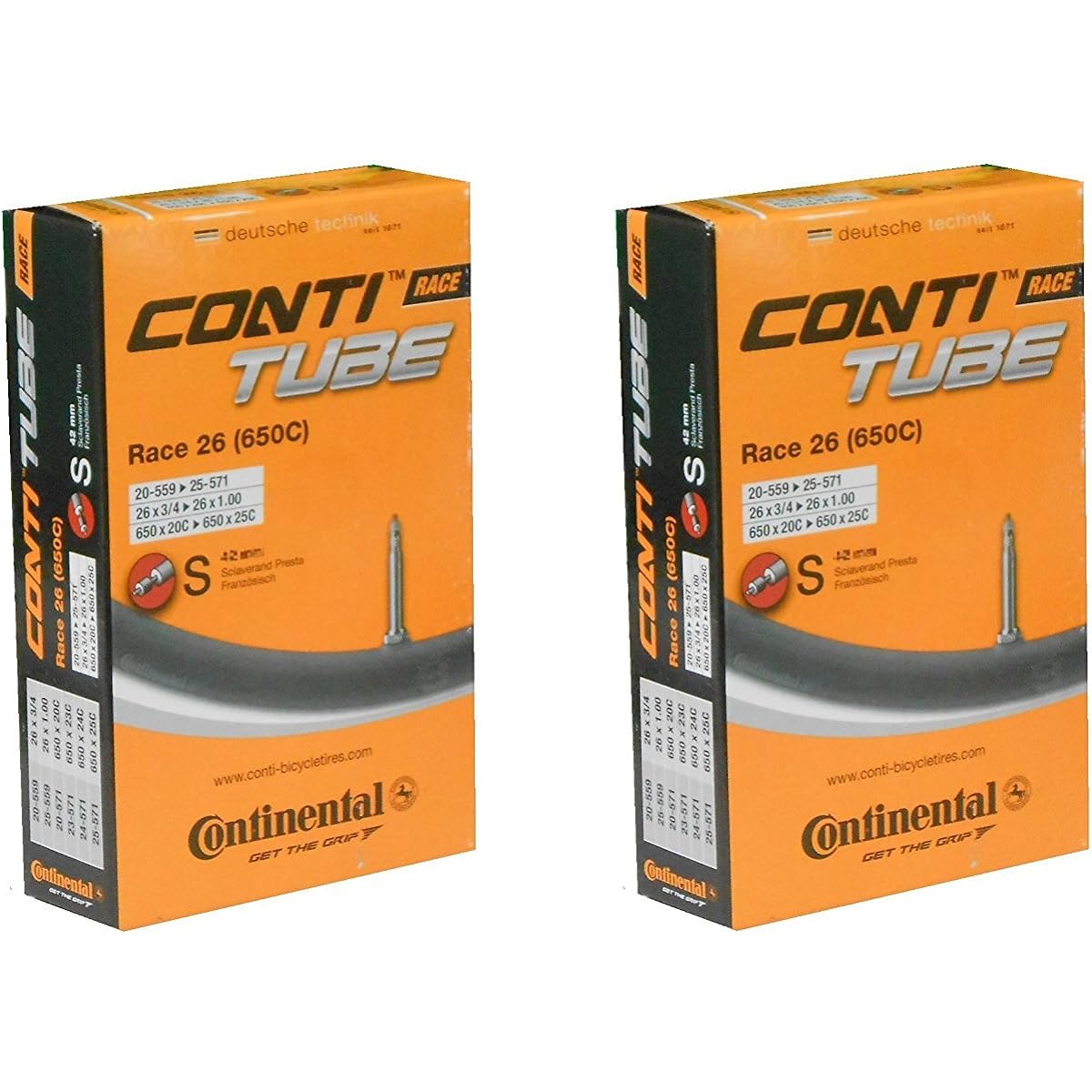 Set of 2 Continental Continental Race26(650C) Presta Tube 650x20-25C(20-559/25-571) (Valve Length 60mm) [Parallel Import]