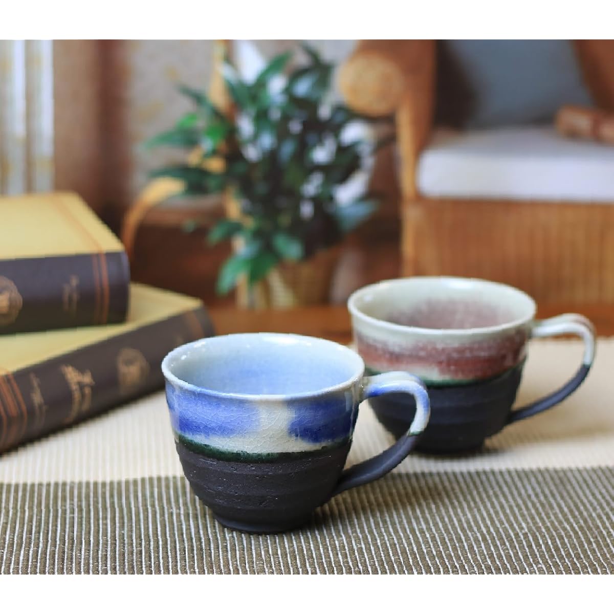 Shigaraki Ware Couple Mug [Blueberry/Raspberry Cup Set] Shigaraki Ware Pottery Pottery Mug Tableware Soup Cup Beer Mug Cafe Mug Coffee Cup Coffee Cup Cup Stylish Stylish Pair Meoto Gift Present