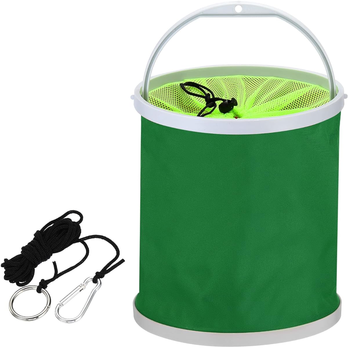 PATIKIL Fishing Bucket Water Tank Cleaning Bucket Foldable with Handle for Camping Car Wash 11L Green
