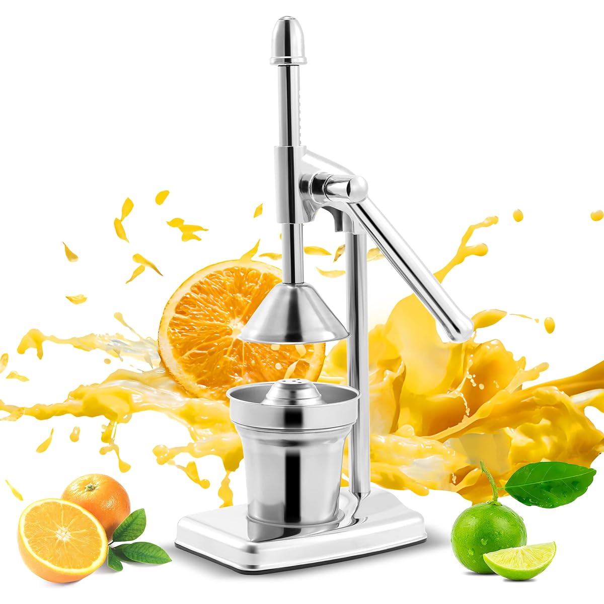 Spolehli Home Hand Juicer Manual Juicer with Cup/2 Replacement Gears Orange/Lemon Squeezer Lightweight 304 Stainless Steel