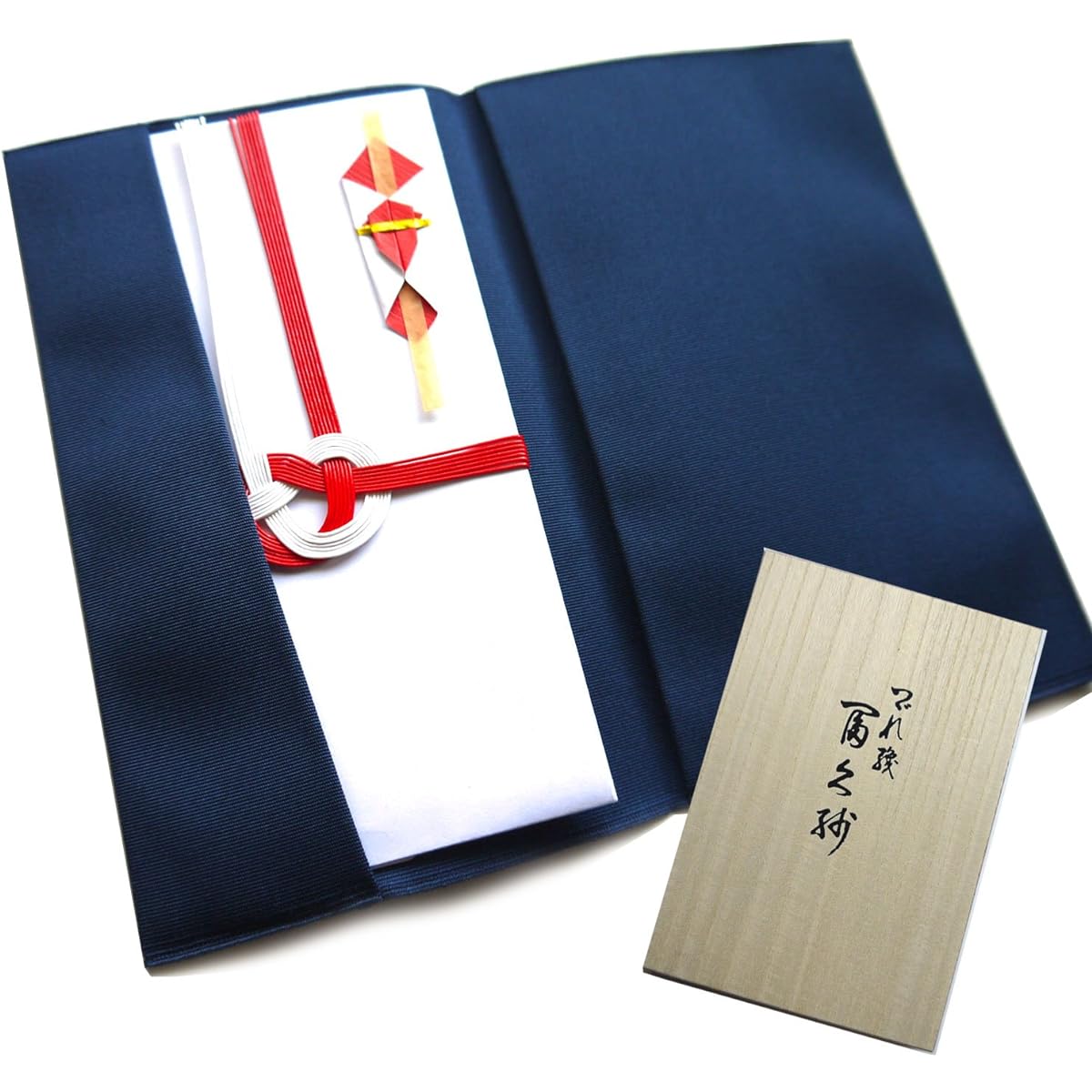 Pure silk tapestry weaving with gold seal, plain, for both celebrations and condolences, Nishijin-ori, in a wooden box