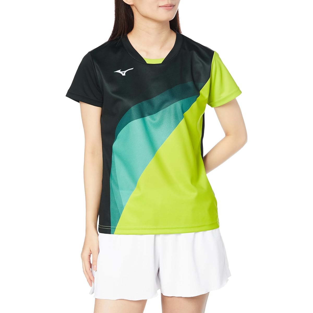 Mizuno 62JAA701 Women's Tennis Wear, Game Shirt, Sweat Absorbent, Quick Drying, Easy to Move, Soft Tennis Wear