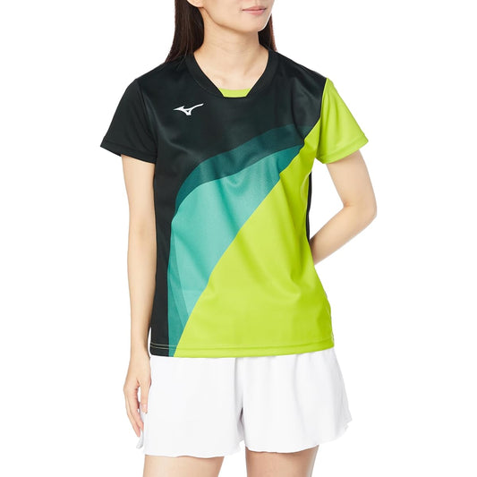 Mizuno 62JAA701 Women's Tennis Wear, Game Shirt, Sweat Absorbent, Quick Drying, Easy to Move, Soft Tennis Wear