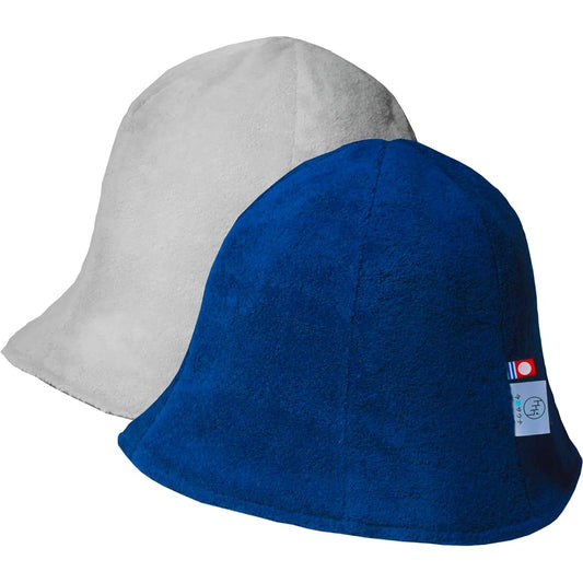 [Imabari Sauna] Sauna Hat Reversible (Navy x Gray) Imabari Towel Tulip Sauna Hat Washable Sauna Cap Towel Fabric Imabari Sauna Hat Men's Women's Made in Japan
