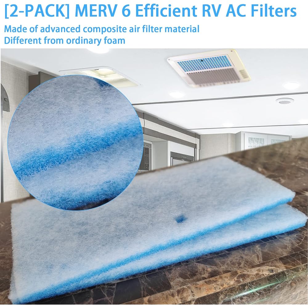 TIKFOAM RV AC Filter 6 x 14 inch RV Air filter [2 filter] MERV 6 AC filter