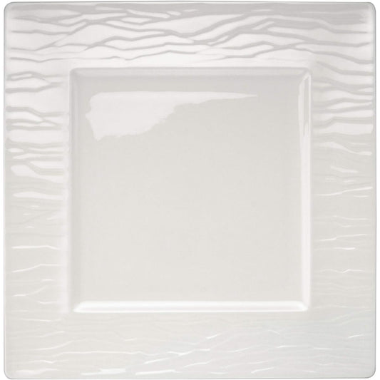 NARUMI Plate Stone Relief White 24cm Square Rim 51095-5726