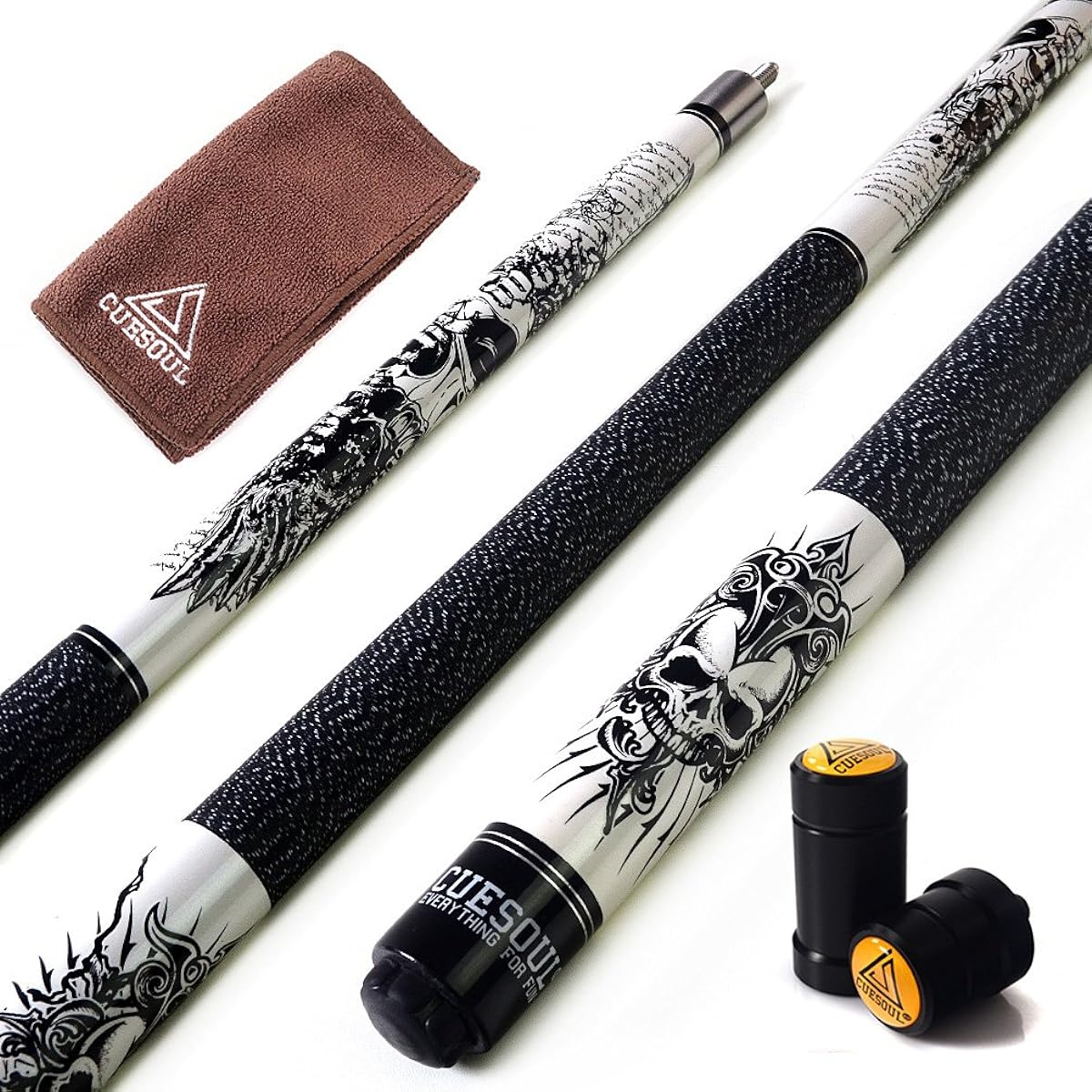 CUESOUL ROCKIN series 57" 21oz Maple cue stick set + joint protector + towel + 1 cue carry bag
